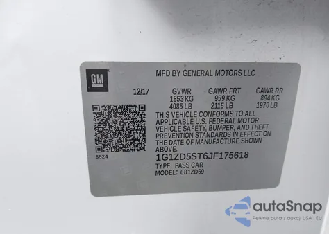 2018 Chevrolet Malibu Lt z USA, uszkodzony, nr VIN 1G1ZD5ST6JF175618